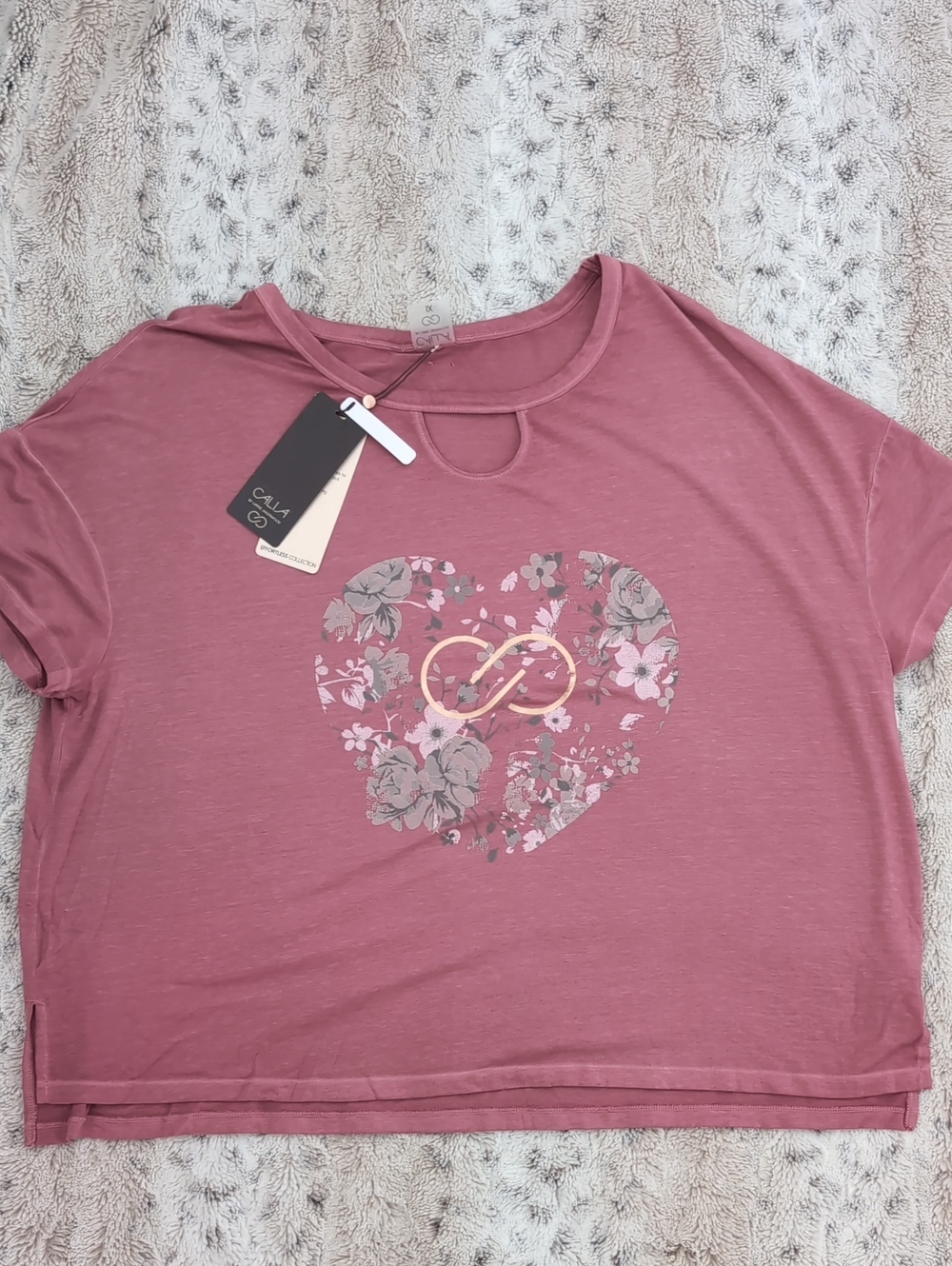 Calia Graphic Mesa Rose Boxy Heart Tee